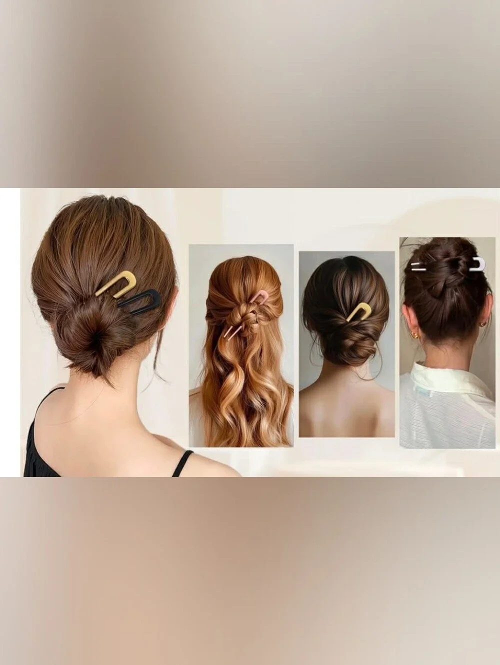 Gold Metal French Twist Hair Pin NWT Elegant
